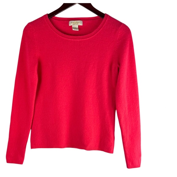 Peck & Peck Cashmere Sweater Sz Medium 8 10 Coral Pullover Quiet Luxury SOFT - Picture 2 of 3